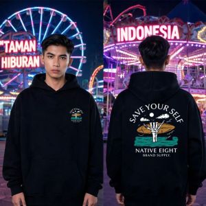 SAVE YOUR SELF Black Logo Streetwear Hoodie Mens PremiumDesign OversizedWanita Trendy Fashion Hoodies M-3XL