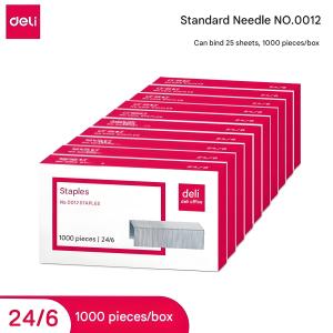 Deli Staples 24/6 12 Standard 1000 PCS / Box for Office Stationery Compatible with standard staplers durable