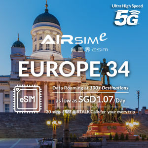 AIRSIMe Global Travel eSIM - Europe 34 Regions
