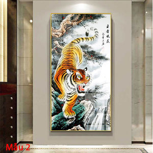 Tranh Laminate Tráng Gương - Tranh Treo Tường Mãnh Hổ Hạ Sơn