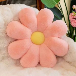 KNQ12 Soft Sunflower Pillow 40cm Plush Daisy Seat Cushion Chair Mat Skin Friendly Back Cushion Sofa Decor