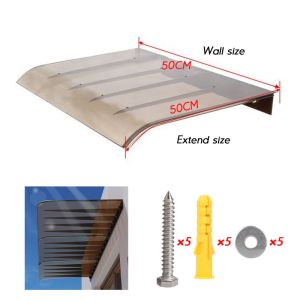 Transparent Awning Roof Outdoor Front Door Window Cover Canopy Shelter Door Canopy Rain Snow Protection Patio Roof Anti UV Low Noise