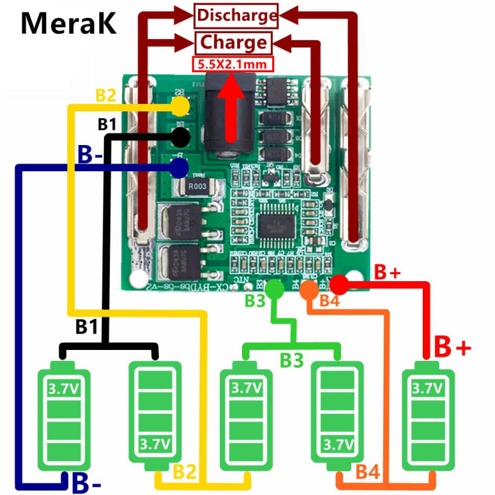 5S 18V 21V 20A แบตเตอรี่ชาร์จแผ่นป้องกัน Li-Ion แบตเตอรี่ลิเธียมแพ็คป้องกันแผงวงจร BMS โมดูลสำหรับเครื่องมือไฟฟ้า