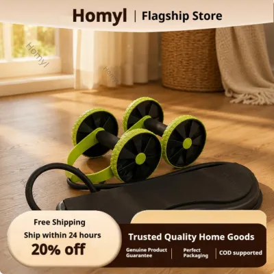 Homyl Easy to Use Ab Roller Portable Ab Wheel Nonslip Grip Abs Exercise Wheel Arm Support for Women Men Home