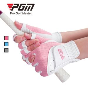 PGM Golf Gloves for Womens Breathable Two-handed Golf Sport Glove with Holes in Fingers ST032