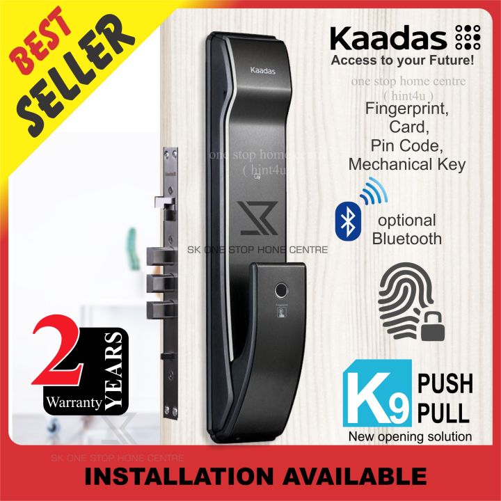 KAADAS K9 (BLACK / COPPER) Fingerprint Push Pull Digital Door Lock Lazada