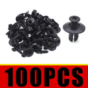 100pcs 8mm Plastic Rivets Fasteners Screw Car Bumper Fender Black Rivet Car Fastener Clips For Toyota Focus Kia Nissan Yamaha