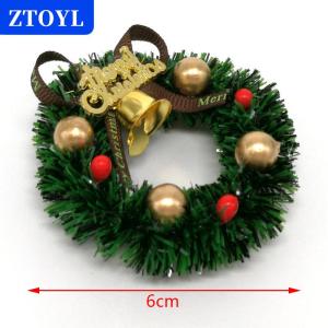 [COD]🔥🔥🔥ZTOYL 1 Pcs 6CM Miniature Wreath Doll House Christmas Tree Wall Decoration Accessories