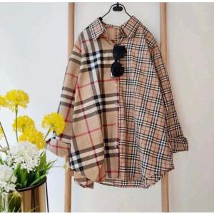 FASHION.ID90 KEMEJA WANITA CASUAL KOTAK-KOTAK KANTORAN OVERSIZE