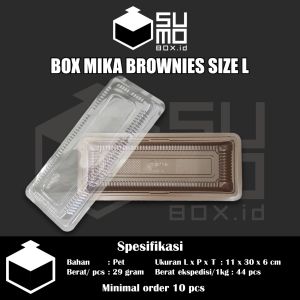 [1 PAK ISI 50] Mika brownies L / Box mika brownies/kotak brownies/mika kue kotak LARGE B-22