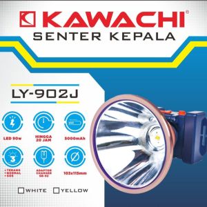 SENTER KEPALA LED 90 WATT KAWACHI LY-902J - CAHAYA SUPER TERANG - JARAK JAUH - TAHAN LAMA - BISA DI CAS