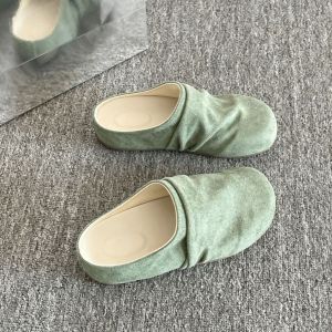 Free Shipping Thick-Soled Height-Increasing Slip-On Ruffled-Toe Half-Slipper Sandals For Women Outdoor Wear 2026 New Spring And Summer Style
