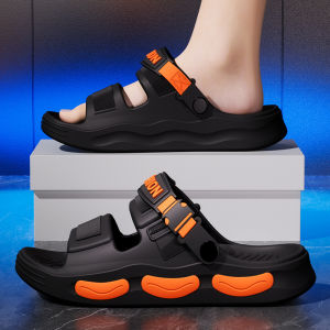 Free Shipping Color-Blocked Sports Slippers For Men Made Of EVA Material Suitable For Indoor And Outdoor Wear In Summer With Thick Soles Soft And Non-Slip Ideal For Bathroom Use