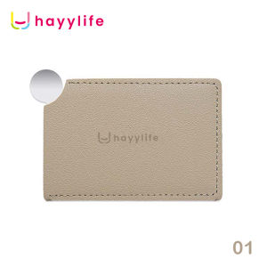 Hayylife Cermin Makeup Stainless Steel - Cermin Kecil Portabel Mini dengan Lapisan Kulit Stainless Steel HL-AGA874