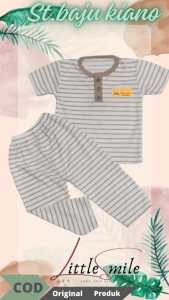 LITTLE SMILE STELAN BAJU KANCING DEPAN KIANO STELAN BAJU KIANO LENGAN PENDEK DAN CELANA PANJANG