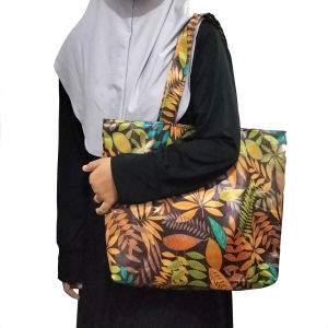 Tas belanja lipat ke pasar jumbo shopping bag cewek tas souvenir besar waterprof motif laundry bag