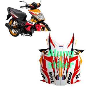STIKER STRIPING LIS LES BODY MOTOR HONDA BLADE REPSOL 110 TAHUN 2011 HRC 1SET STANDAR FULL SET