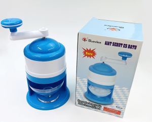 เครื่องทำน้ำแข็งใสแบบมือหมุน (ฟ้า-ขาว) เครื่องไสน้ำแข็ง มีถ้วยแถมจ้า!!! เครื่องทำน้ำแข็งไสเกล็ดหิมะ พร้อมส่ง!!