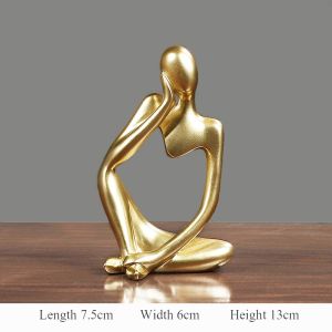3pcs Thinker Sculpture Figurine Home Decor Statues Modern Bookcase Decor Artwork Decor Desktop Ornament
