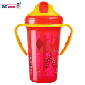 Bình tập hút cho bé uống nước có van chống sặc tay cầm tiện lợi 350ml tặng kèm cọ vệ sinh Shop Bố Sam
