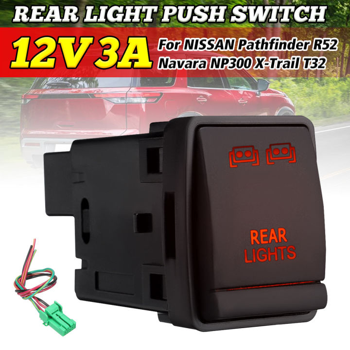 LED Light Bar 12V 3A LED Push Button Fog Spot Rear Driving Light Car ...