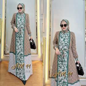 gamis modern set hijab gamis motif cerruty cantik simple am11 produk amore by ruby annemarie edisi anania set dress wanita muslimah