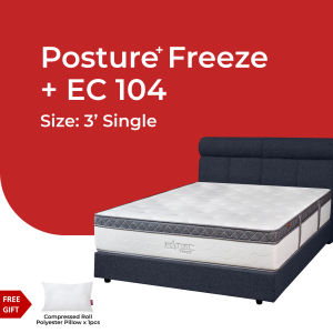 (FULL SET)Goodnite Ice Cool Posture Freeze 12inch 5Zone Pocket Spring Mattress+ EC104 Bedframe