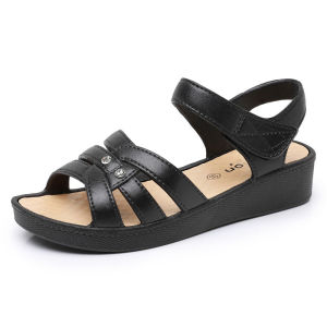 [Free Shipping] Moms Sandals Casual Summer Shoes for Middle-Aged and Elderly Women Flat Non-Slip Soft Sole Comfortable for Grandma