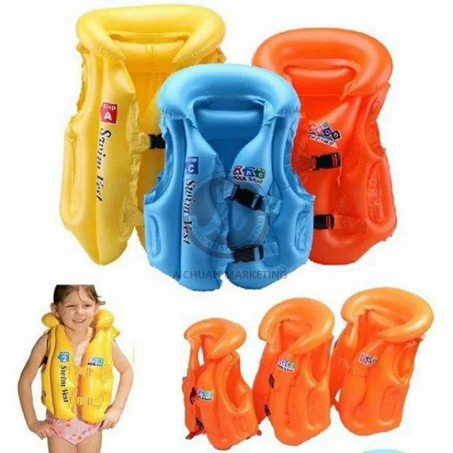 Season Kids Inflatable Safety Swim Vest Life Jacket Swimming Aid YYY