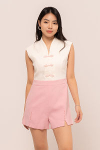 RIMINI - Jumpsuit Mandarin Wanita Tanpa lengan Mewah Size XS-XL - Monchou Romper 5248