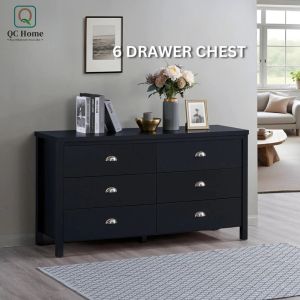 QC Home 6 Tier Kabinet Laci Drawer Chest Almari Baju Kabinet Bilik Wardrobe Safari