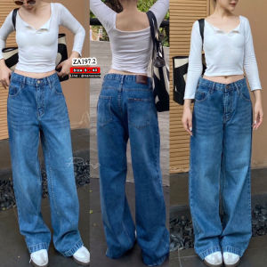 (พร้อมส่ง) NANAZAZA - ZA197 กางเกงยีนส์ ทรงกระบอกไม่ยืด มี2สี ทรงยอดฮิต