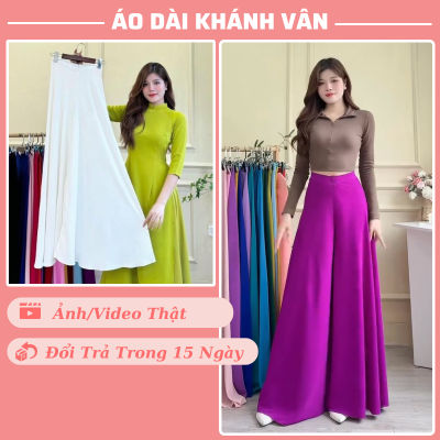 Quần Lụa Giả Váy - Quần Váy Mặc Áo Dài, Lụa Cao Cấp, Mềm Mịn, Kiểu 2 Ống Xéo Xòe Rộng Đẹp - Áo Dài Mieso