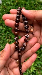 Tasbih Muslim Isi 99 Kayu Bertuah Kaoka Koka Ukir Asmaul Husna Kualitas Premium 100 % Asli
