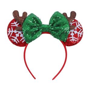 Christmas Headband Sparkling Sequins Hairband Light Weight Comfortable Headpiece For Women Girl Festival Celebration