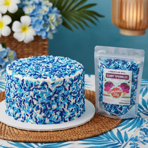 Ocean Wave Mix Sprinkles Vermicelli Candy Sprinkles Mix  | Edible Decor Candies | Cupcake Decor Sprinkles 50g Blue Sky Blue White Mix Sprinkles