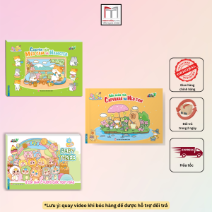 Combo 3c Sách Tô Màu - Baby Three 12 Con Giáp Bốn Mùa Của Capybara Chuyện của Mèo Cam và Hamster
