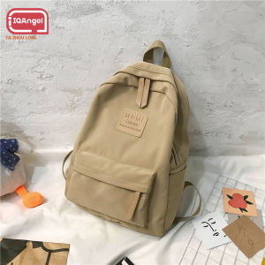 IQANGEL   ยาวกระเป๋าเป้สะพายหลังกลางโรงเรียนนักเรียนกระเป๋านักเรียนความจุสูงกระเป๋าเป้สะพายหลังกลางแจ้ง กระเป๋าสะพายหลังมินิมอล