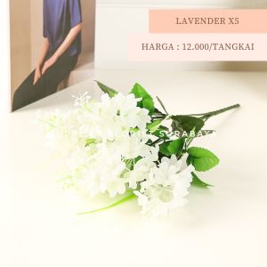 SFS - BUNGA LAVENDER BAHAN KAIN 1 TANGKAI BERCABANG 5 DAUN LAVENDER BUNGA UNGU ARTIFICIAL FLOWER FLORIST BUKET BUNGA HIASAN BUNGA PALSU
