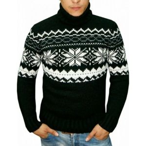 Sweater pria sweater rajut tribal turtel nek azuro
