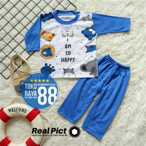 [SPY-RF123] TOKO RAYA 88 Setelan Baju Bayi 3-18 Bulan RED FOREST I Am So Happy Kaos Piyama Anak Laki-laki & Perempuan Lengan Panjang Baju Tidur Motif Karakter Cewek & Cowok Termurah Terlaris Original Lucu Elegan Halus Lembut Adem Berkualitas