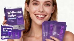 Teeth Whitening Strips for Sensitive Teeth – Gentle Daily Whitening Enamel-Safe & Peroxide-Free Removes Coffee & Tea Stains Portable for Home & Travel