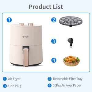 【Simplus Series】Air Fryer Touch/Knob 3L-6L Multi-functional Visual Windows for All Kinds of Needs Penggoreng Udara