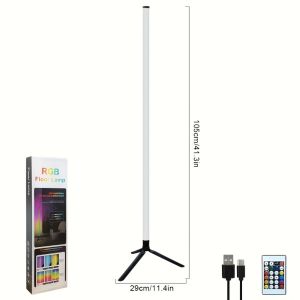 ไฟมุม นํา โมเดิร์นพร้อมรีโมทคอนโทรลอัจฉริยะ - Rgb หลากสี แหล่งจ่ายไฟ ยูเอสบี โคมไฟตั้งพื้นยืนสําหรับห้องเกม ห้องนอน ตกแต่งวันหยุด ไฟสร้างส