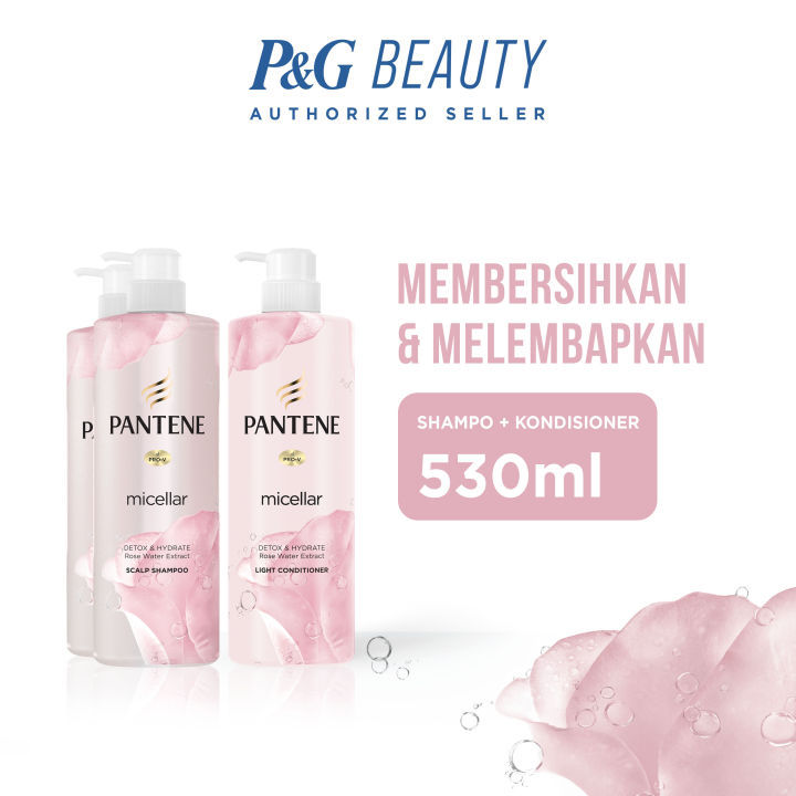 Pantene Micellar Detox And Hydrate Paket Shampoo 530 Ml X2 Conditioner 530 Ml Lazada Indonesia