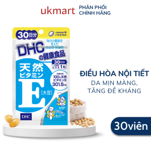 Tpbvsk DHC Natural Vitamin E (soybean) 30 ngày (Viên uống bổ sung Vitamin E Nhật Bản gói 30 viên)