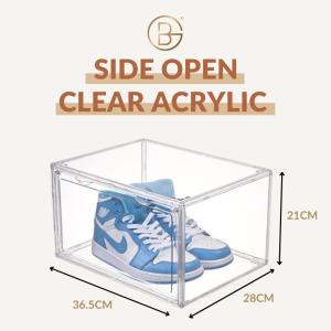 [SG Stock] Clear Acrylic Shoe Box – Front / Side / 2-Way Open Stackable Storage