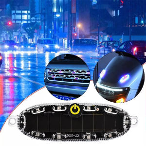 Kebidumei 2PC Solar Car Warning Light Adhesive Automotive Warning Lights LED Flashing Light For Vehicles Solar Car Night Lights For Cars