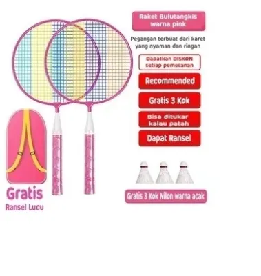 RAKET BADMINTON/ RAKET BULU TANGKIS ISI 2 FREE BAG/KOK BULUTANGKIS/SHUTTLECOCK/KOK BADMINTON/packing dus