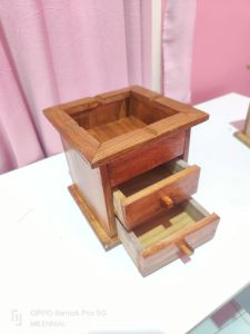 Asbak kayu jati unik model laci ukuran jumbo terbaru 2025